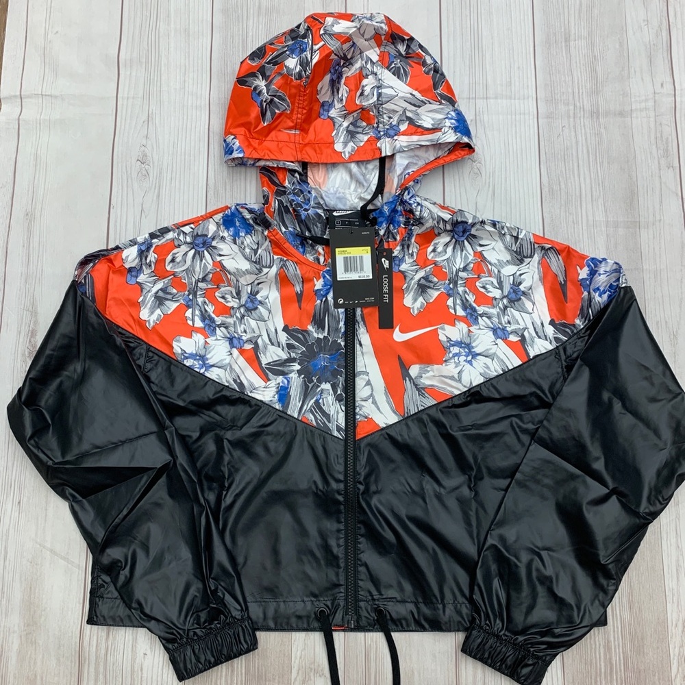 Nike Windrunner Cropped Floral Jacket Women’s Small AR5151 loose Fit
